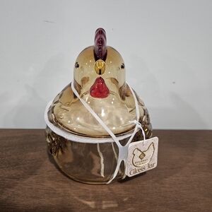 GS Gourmet Kitchen Amber Gourmet Kitchen  Chicken Glass  Shaped Jar 44oz 1300ml